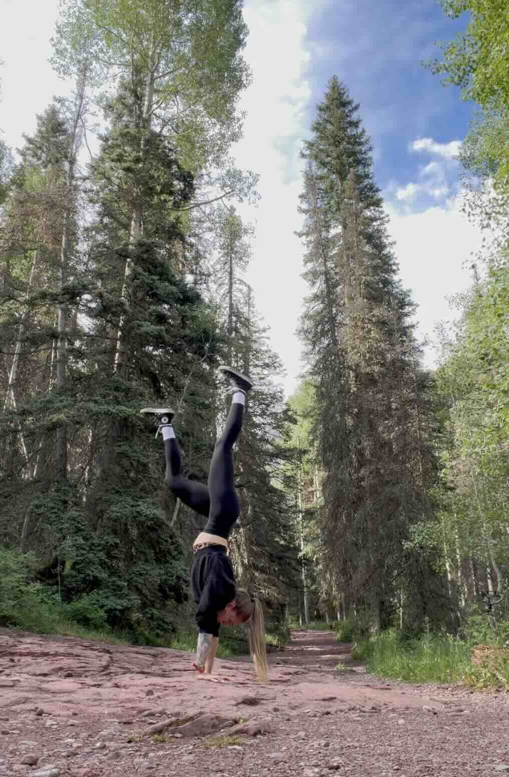 Kirra Michel Telluride feature - her own inversions in the woods