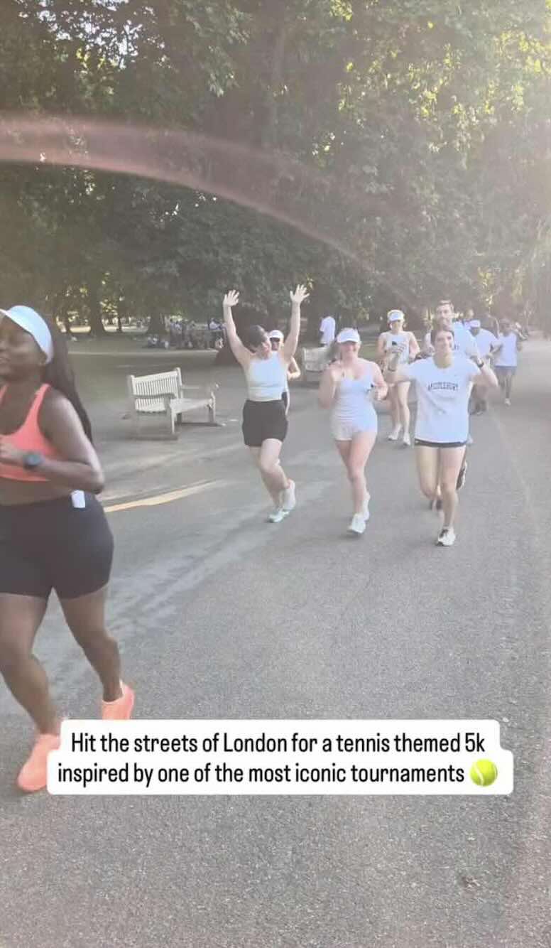 Joslyn Thompson Rule leads the Shift Chateau Run Club outside Peloton Studios London