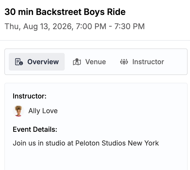 Peloton August Artist Series class schedule featuring Zara Larsson and Backstreet Boys