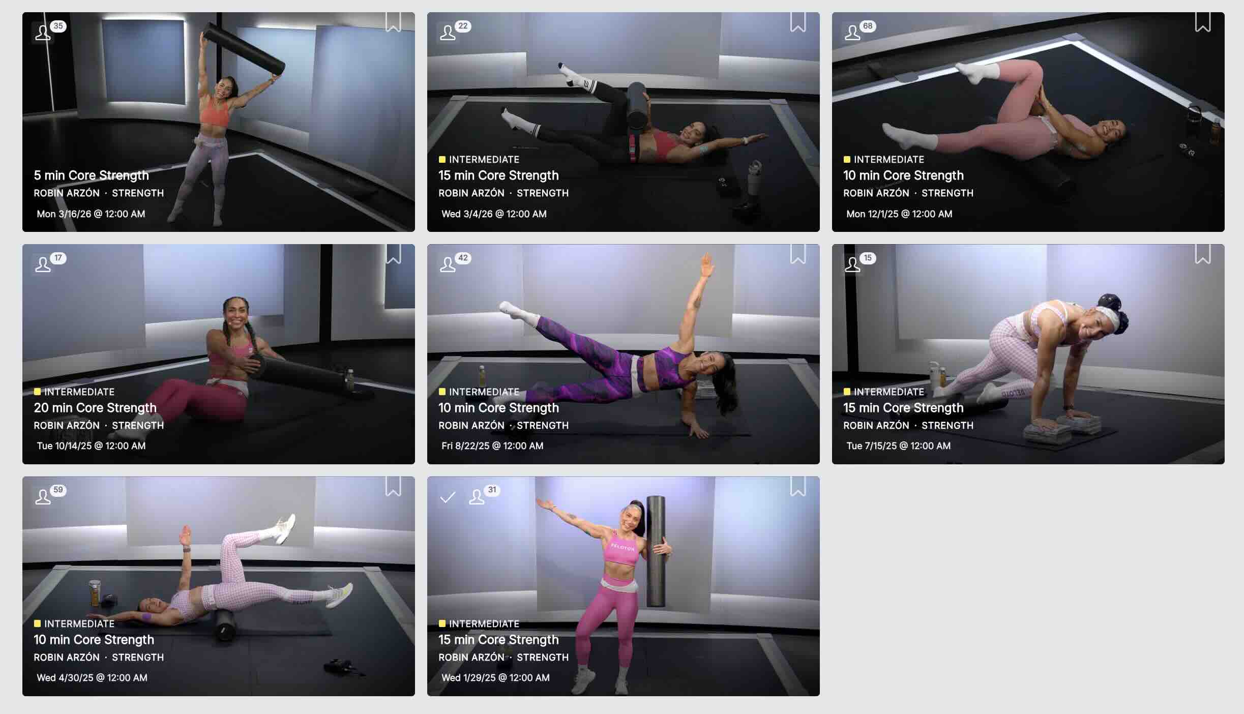 Peloton prop labeling absent from Robin's current Core with Foam Roller Collection