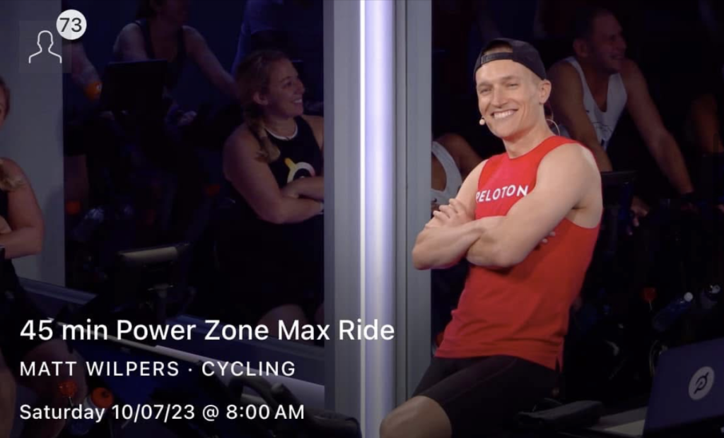 Power Zone Max Power Profile original class listed as 45 min Power Zone Max Ride on demand