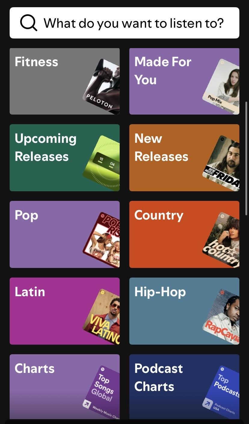 Peloton Fitness on Spotify - navigation