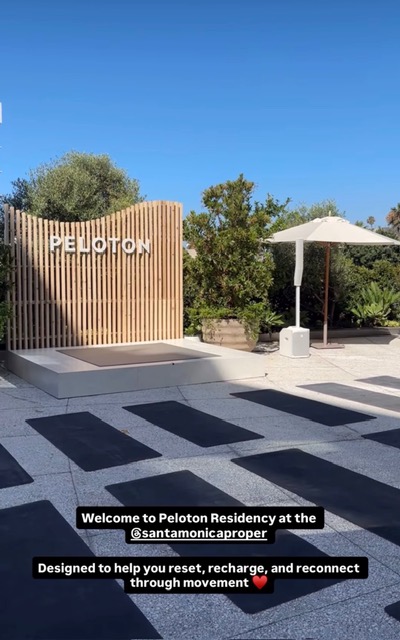 Peloton Residency signage on the rooftop at Santa Monica Proper