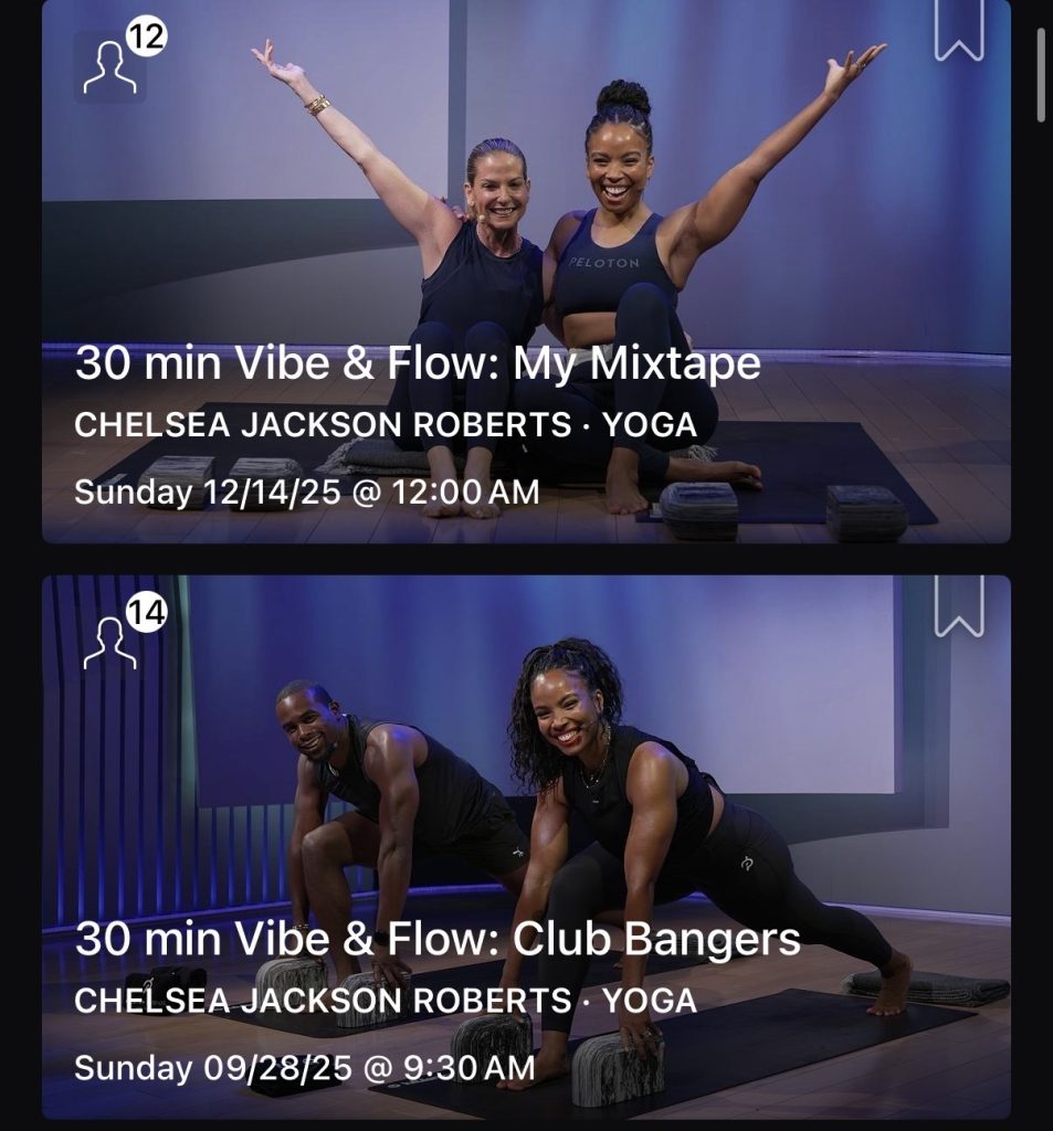 Vibe & Flow yoga collection overview with Chelsea Jackson Roberts, 5 classes, Peloton