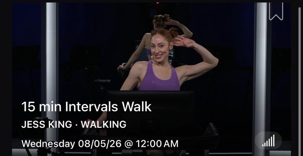 Intervals Walk Classes 15 minute session with Jess King on Peloton Tread