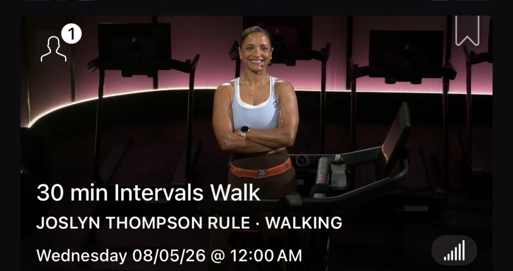 Intervals Walk Classes 30 minute session with Joslyn Thompson Rule on Peloton Tread
Flagged near-duplicates, skip for publication:

IMG_4223 and IMG_4226 — same caption, burst frames ("our aerobic capacity. Now, it is low impact.")
IMG_4227 and IMG_4229 — same caption, burst frames ("I am so happy that we have intervals walks here.")
All four of the flagged ones also have burned-in subtitle text, so they're not usable for publication regardless of duplication. Stick with the two clean class cards above until you have footage on the third Intervals Walk instructor.


Intervals Walk Classes 30 minute session with Joslyn Thompson Rule on Peloton Tread Flagged near-duplicates, skip for publication:  IMG_4223 and IMG_4226 — same caption, burst frames ("our aerobic capacity. Now, it is low impact.") IMG_4227 and IMG_4229 — same caption, burst frames ("I am so happy that we have intervals walks here.") All four of the flagged ones also have burned-in subtitle text, so they're not usable for publication regardless of duplication. Stick with the two clean class cards above until you have footage on the third Intervals Walk instructor.
