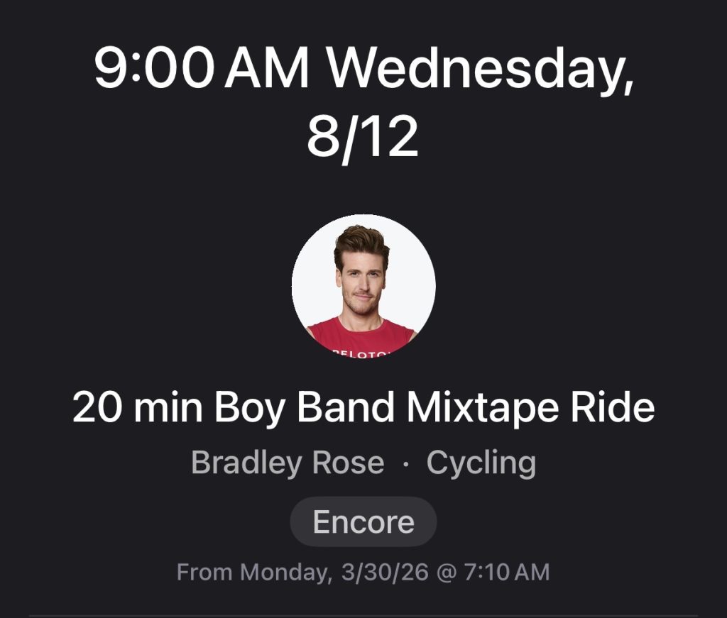 Peloton Boy Band Week Challenge Bradley Rose Boy Band Mixtape Ride