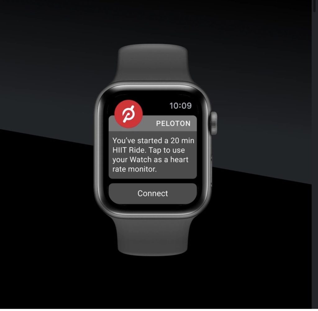 Peloton wearables strategy in action as a member wears an Apple Watch 