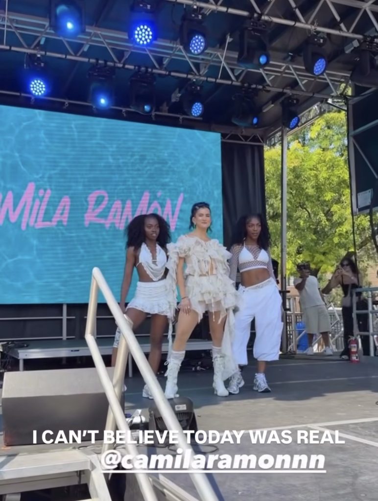 Camila Ramón live performance with backup dancers at Northalsted Market Days