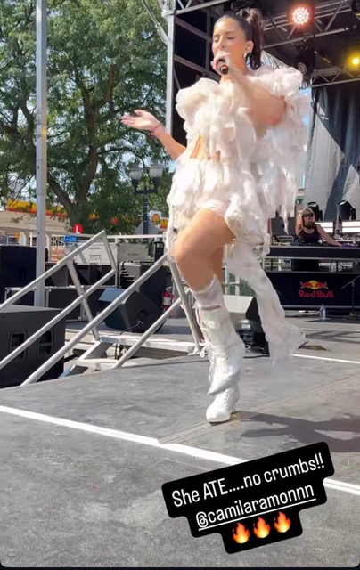 Camila Ramón live performance action shot at Northalsted Market Days