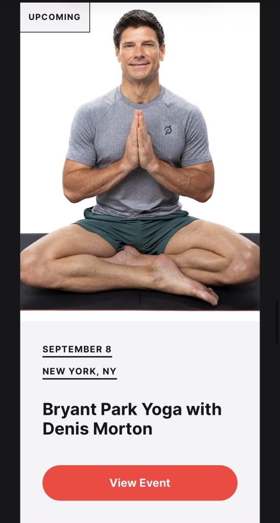 Bryant Park Yoga Finale instructor Denis Morton in a seated prayer pose before his September 8 class