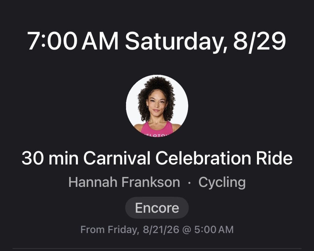 H2/paragraph Carnival Celebration Ride schedule listing for August 2026