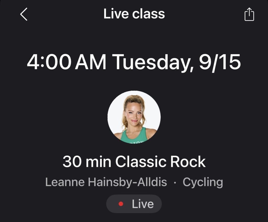 Leanne Hainsby-Alldis live classes Classic Rock ride September 15