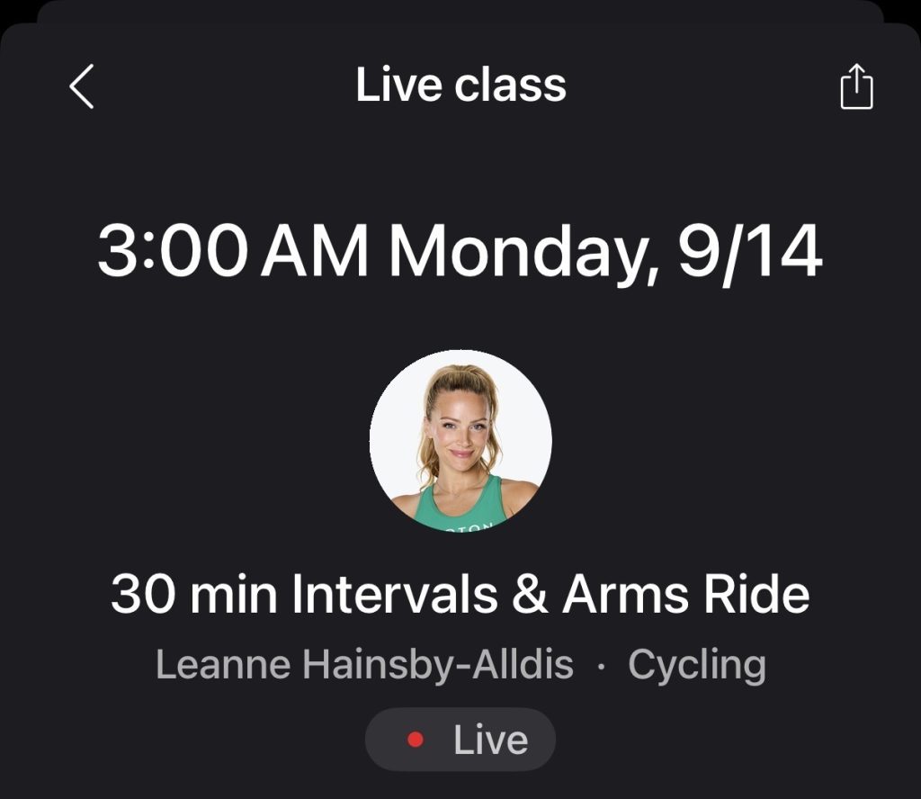 Leanne Hainsby-Alldis live classes return with Intervals and Arms Ride September 14