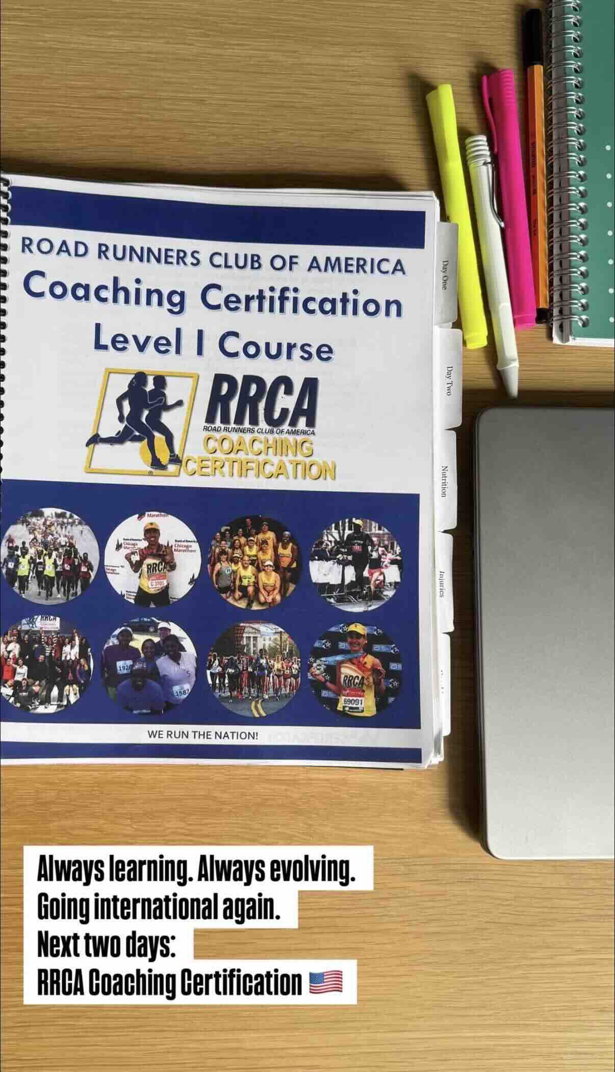 RRCA Coaching Certification course book and study materials