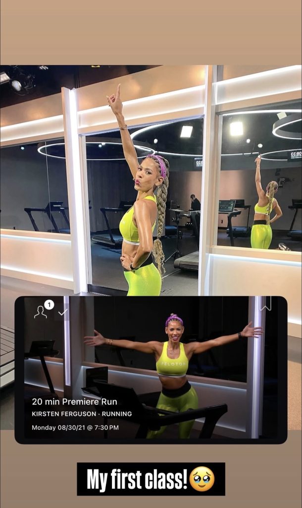 Kirsten Ferguson Greatest Hits throwback to her August 2021 Peloton Premiere Run class