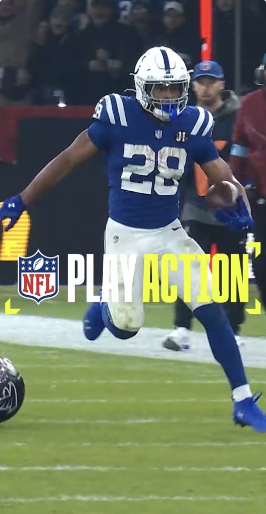 NFL Play Action series logo appears during live NFL game action