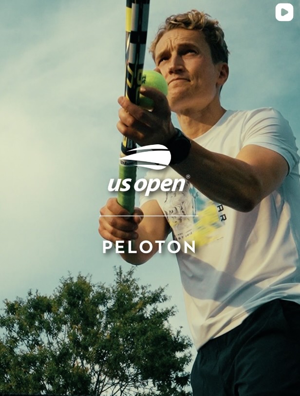 Peloton US Open partnership event graphic featuring Matt Wilpers at Hudson Yards