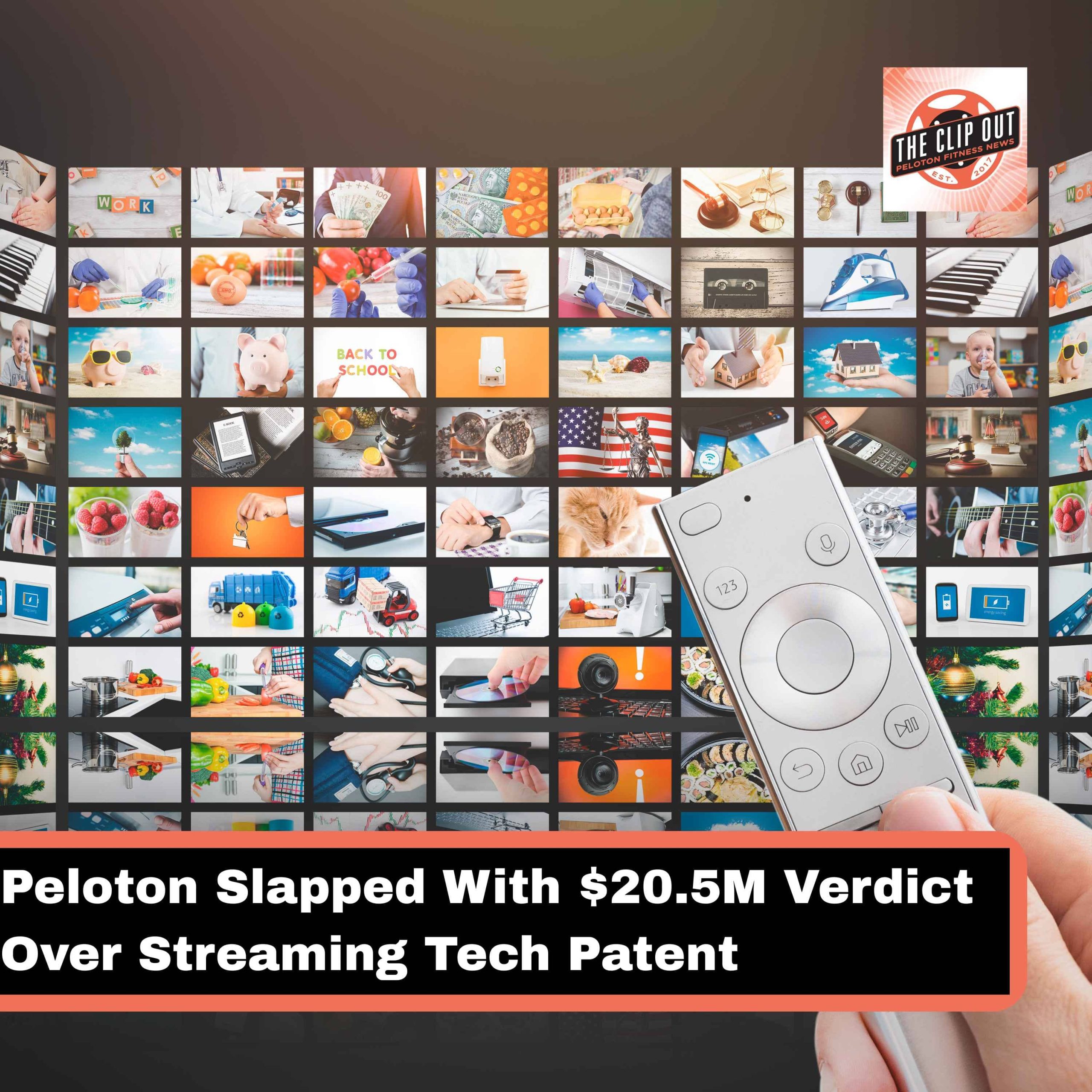 Peloton episode 476 cover graphic showing text reading "Patent Lawsuit Verdict"