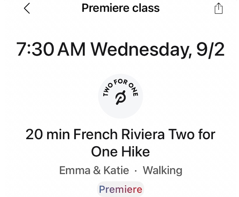 Peloton French Riviera classes Premiere schedule with Emma Lovewell and Katie Wang