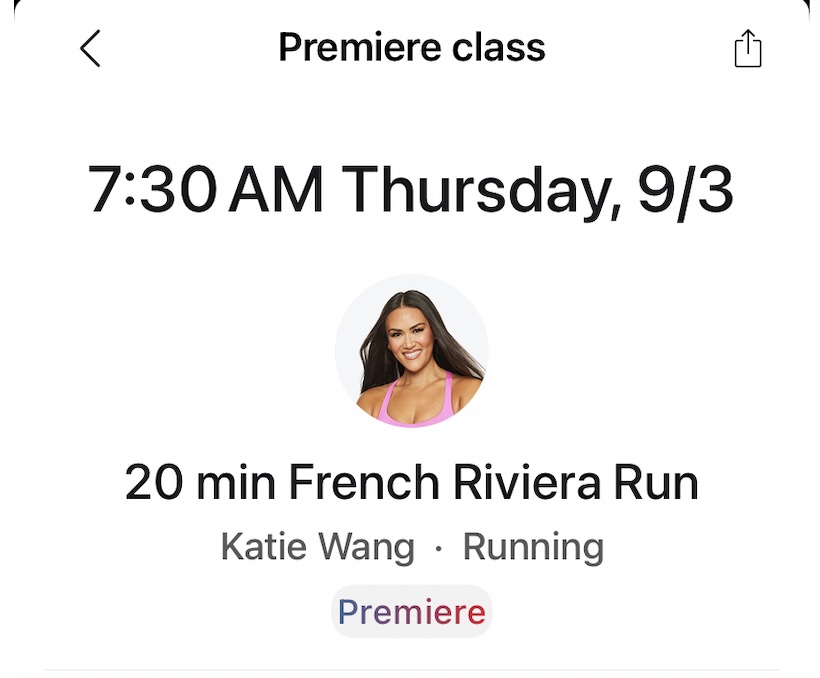 Peloton French Riviera classes Premiere schedule with Emma Lovewell and Katie Wang