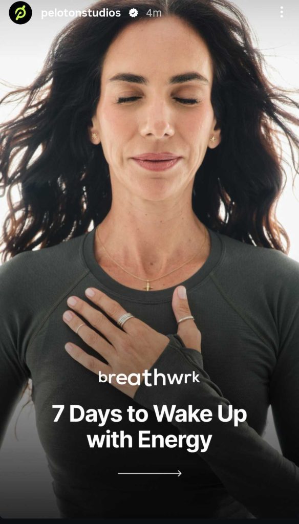 Mariana Fernandez Breathwrk program hero image showing an instructor with her hand on her chest during a breathing exercise