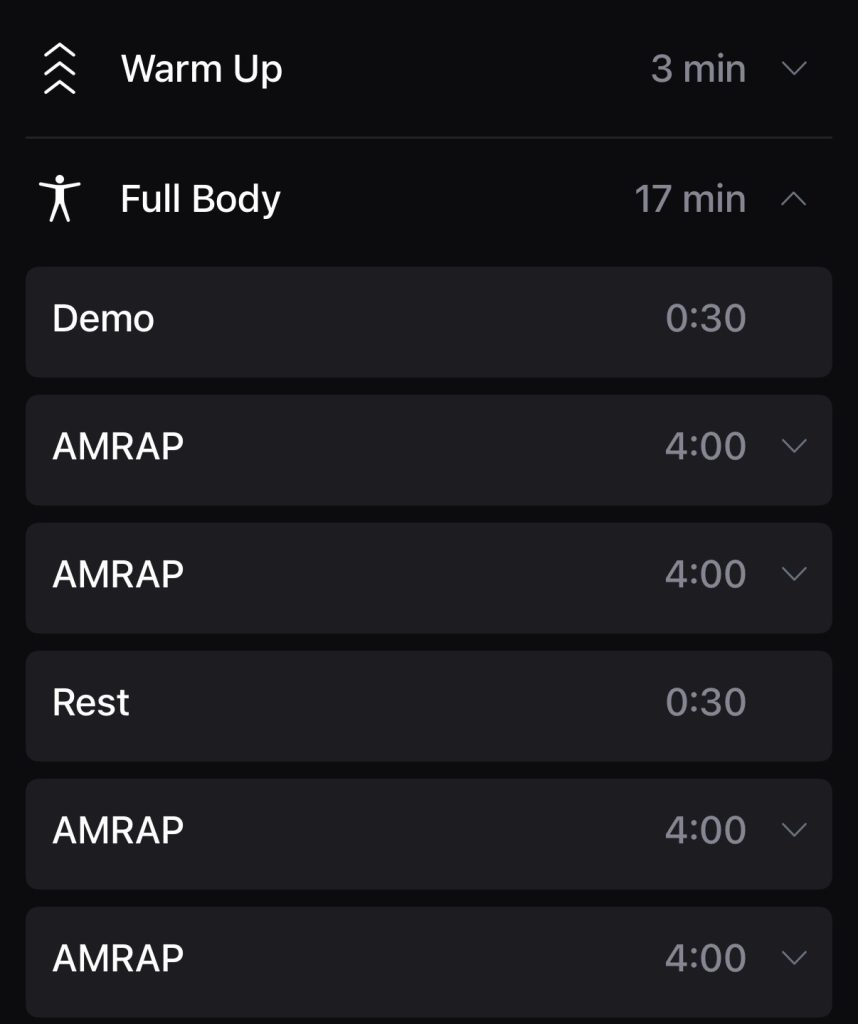 Robin Arzón 2 Day Strength Split warm up and AMRAP block breakdown