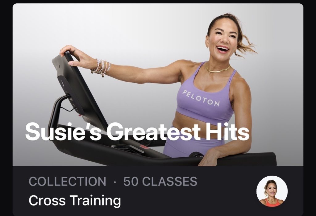 Susie Chan Peloversary collection cover, Susie's Greatest Hits on Peloton