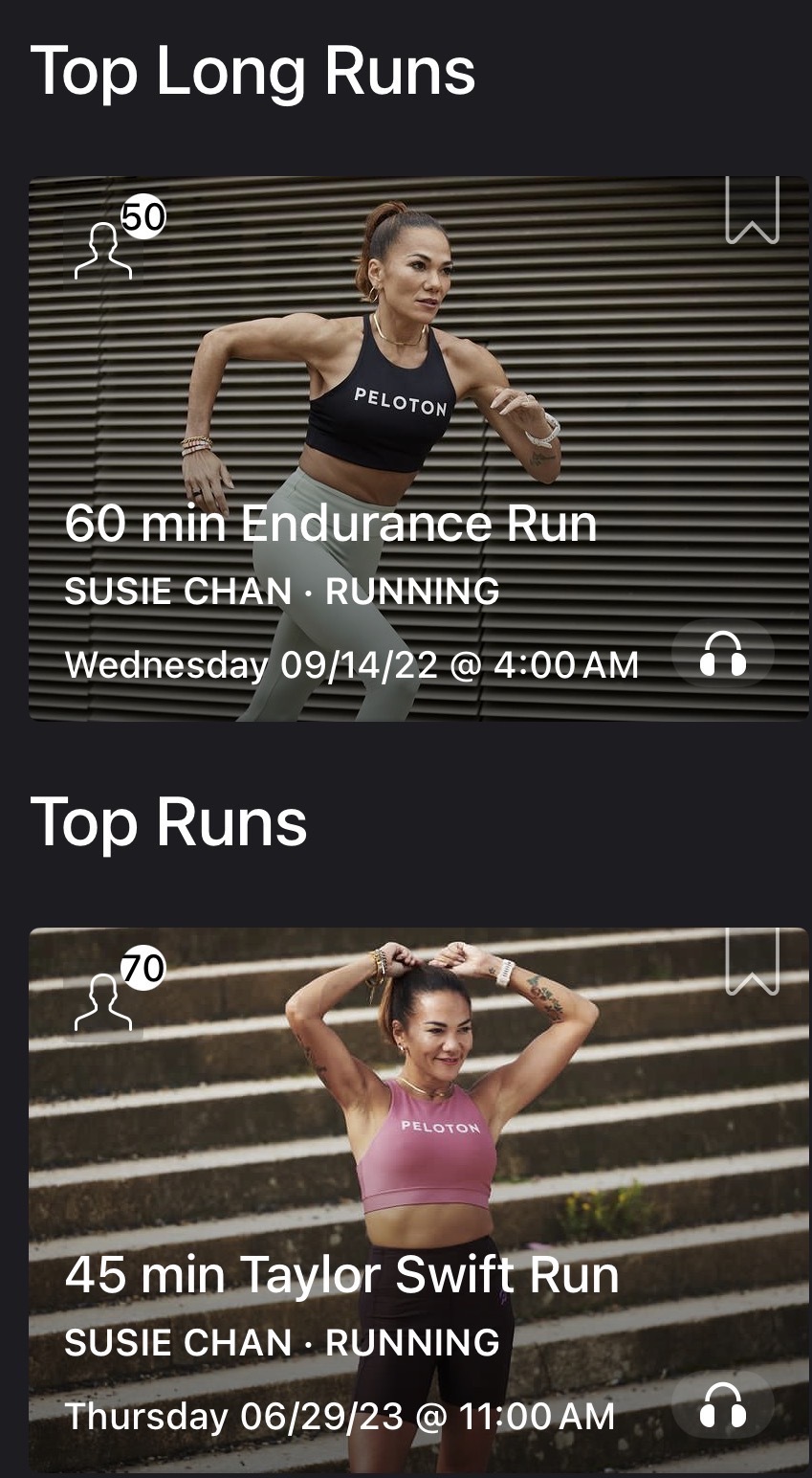 Susie Chan Peloversary collection cover, Susie's Greatest Hits on Peloton