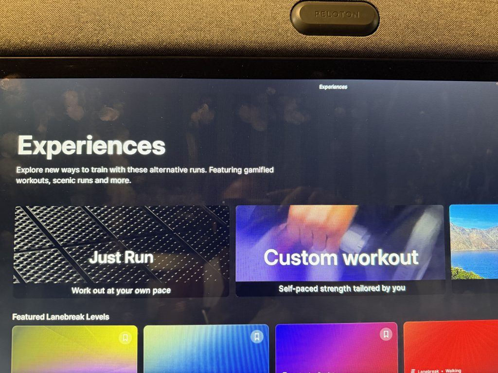 Peloton self paced workouts Custom workout tile on the Experiences tab