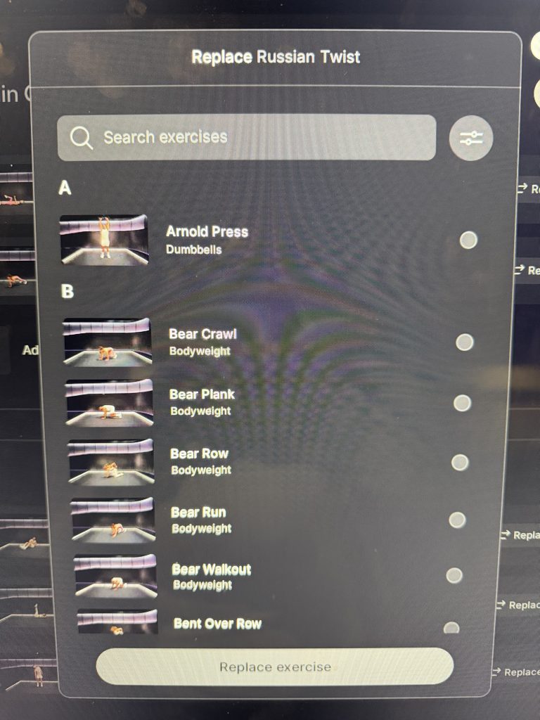 Peloton self paced workouts preferences screen