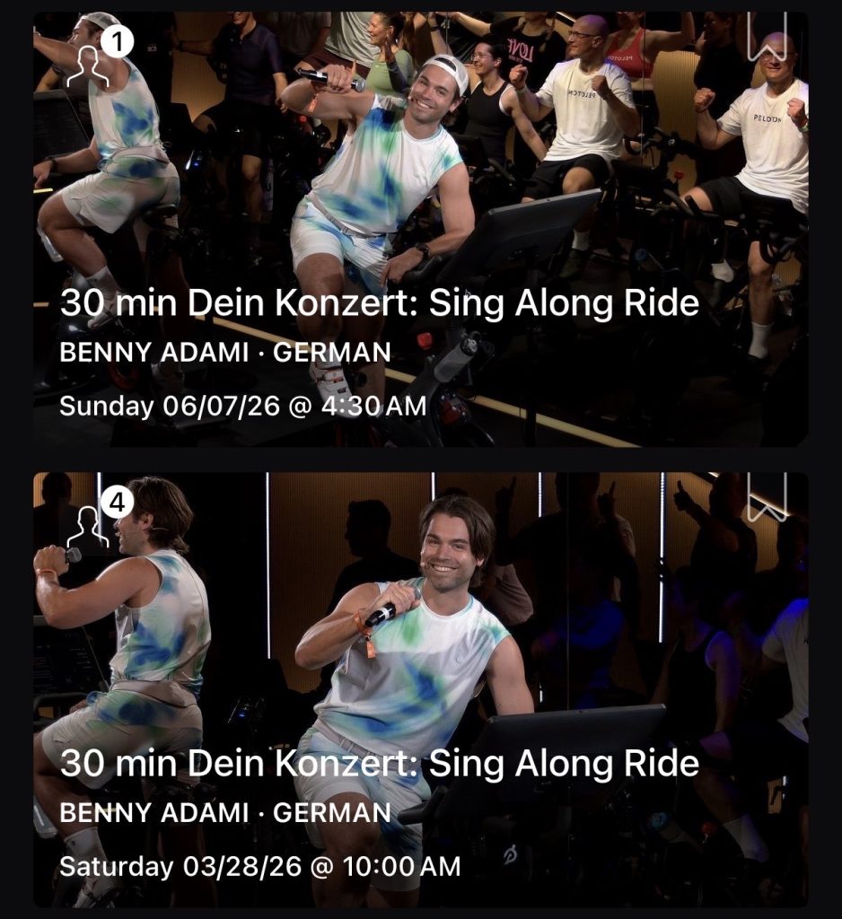 ABBA sing along ride series past classes showing Benny Adami teaching Dein Konzert Sing Along Rides in German