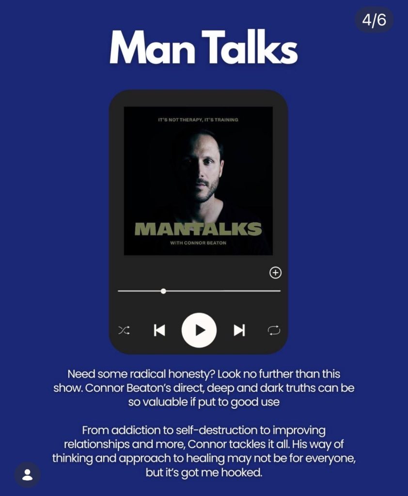 Andy Speer podcasts pick Man Talks with Connor Beaton