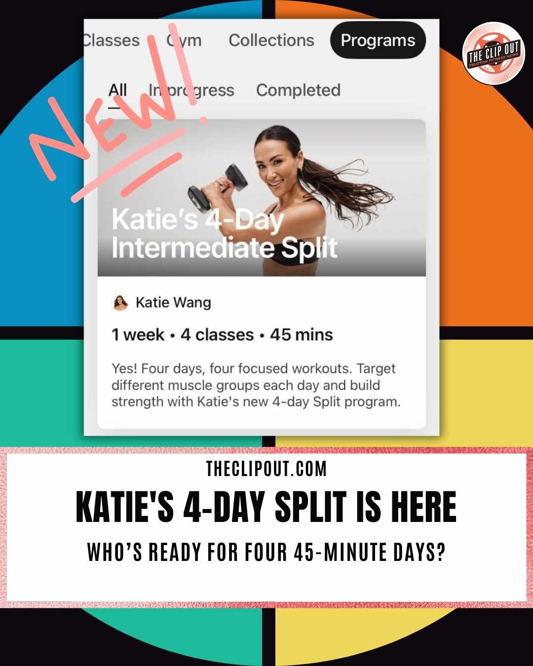Katie's 4-Day Intermediate Split Debuts on Peloton