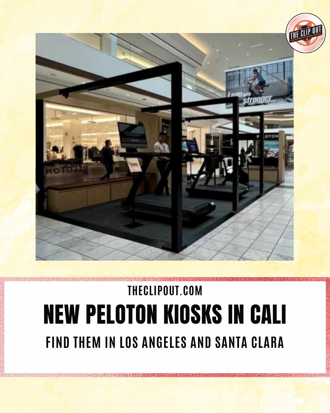 Peloton mall kiosk display at Westfield mall