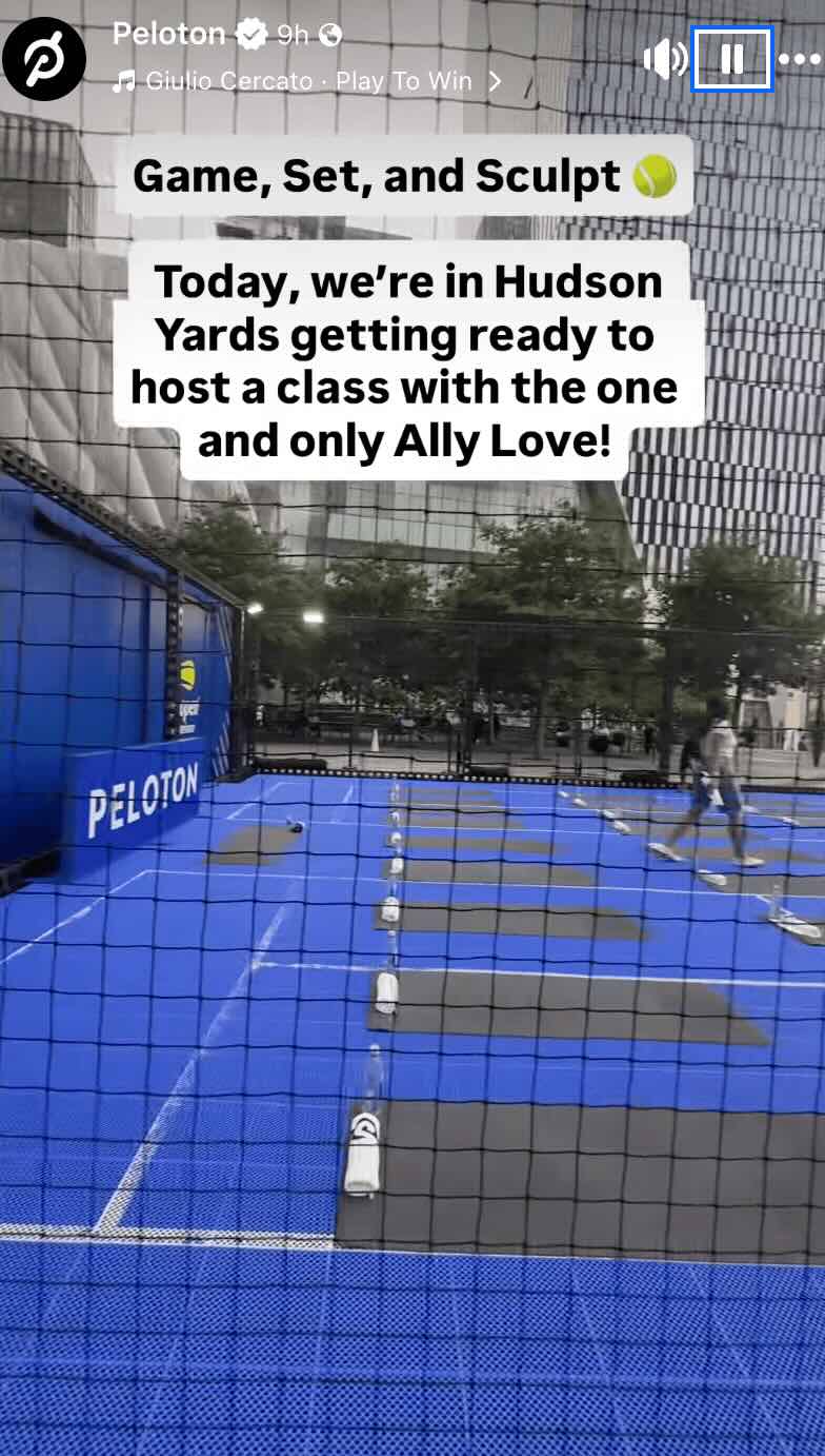 Peloton Influencer Event Pilates class with Ally Love at Hudson Yards US Open activation