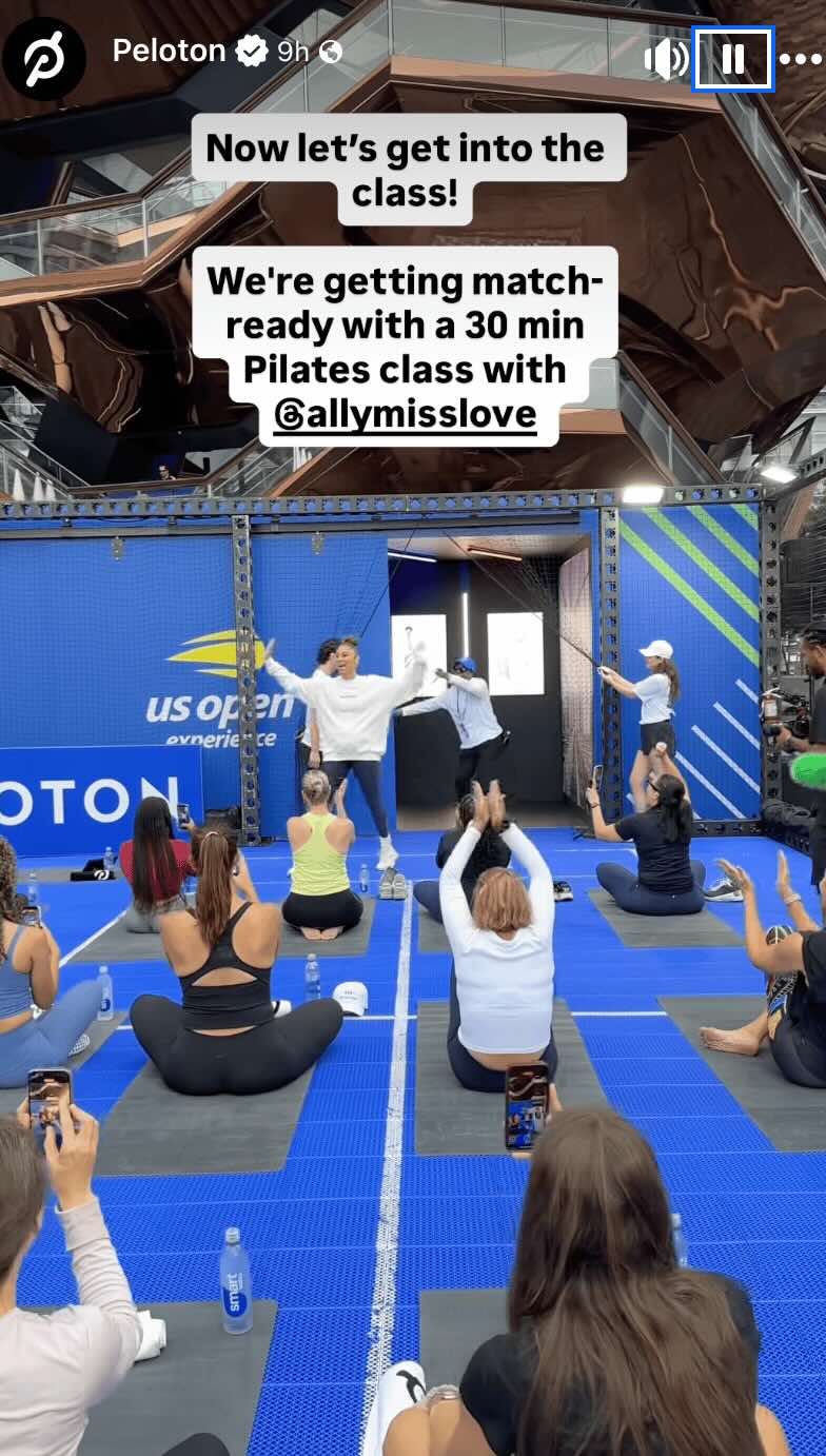 Peloton Influencer Event Pilates class with Ally Love at Hudson Yards US Open activation