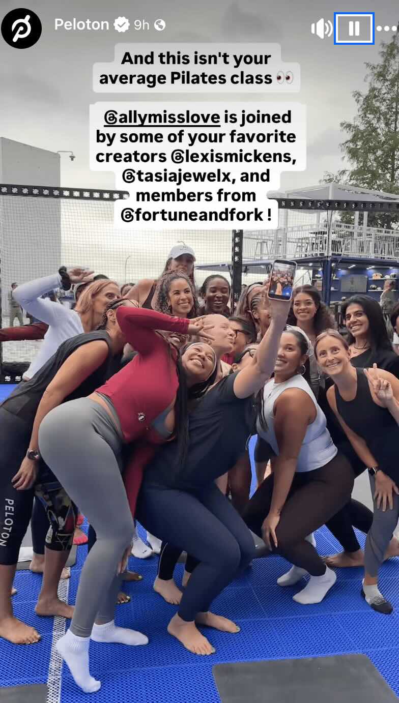 Peloton Influencer Event Pilates class with Ally Love at Hudson Yards US Open activation