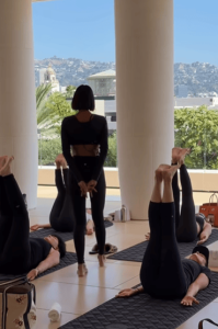 Aditi Shah leading class at Dior