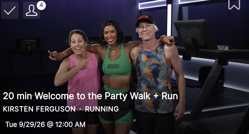 Kirsten Ferguson Welcome to the Party class with Abby Wambach and Julie Foudy on Peloton Tread - class thumbnail