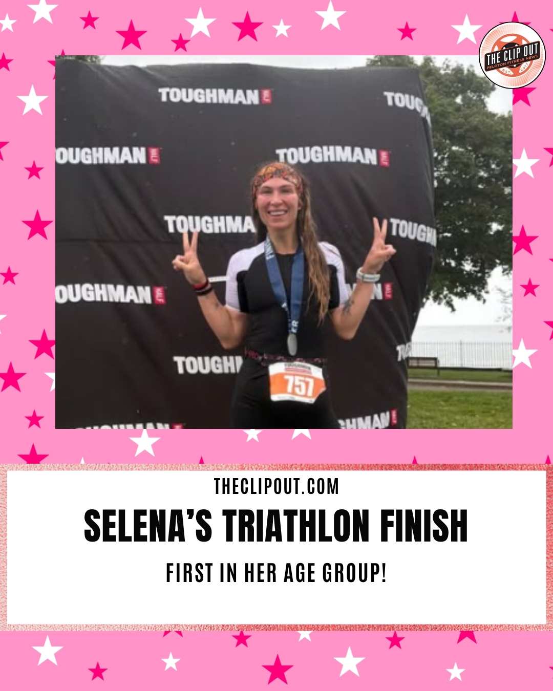 Selena Samuela after finishing Toughman Triathlon