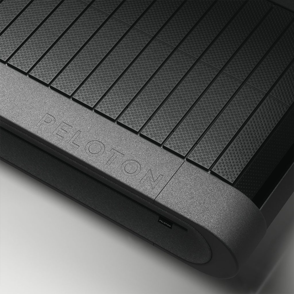 Peloton Tread+ Vision slat-belt deck with rubberized slats and a textured grip surface