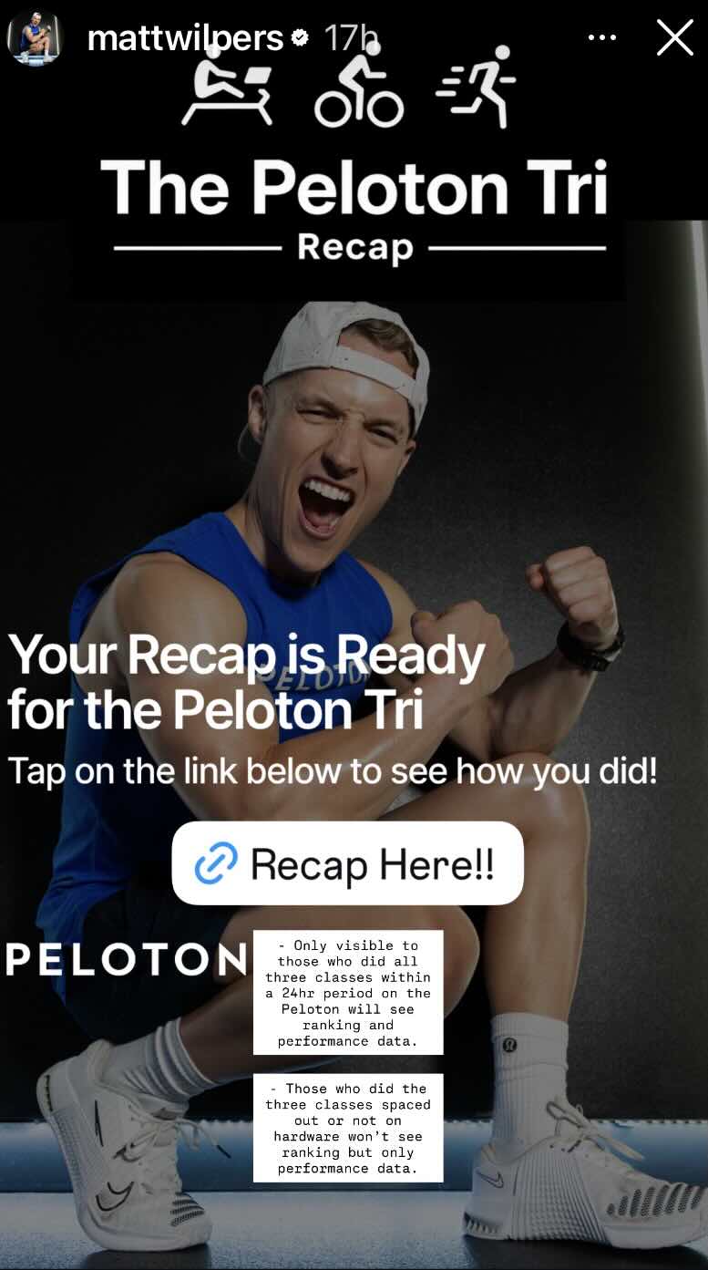 Peloton Tri 2026 Results link