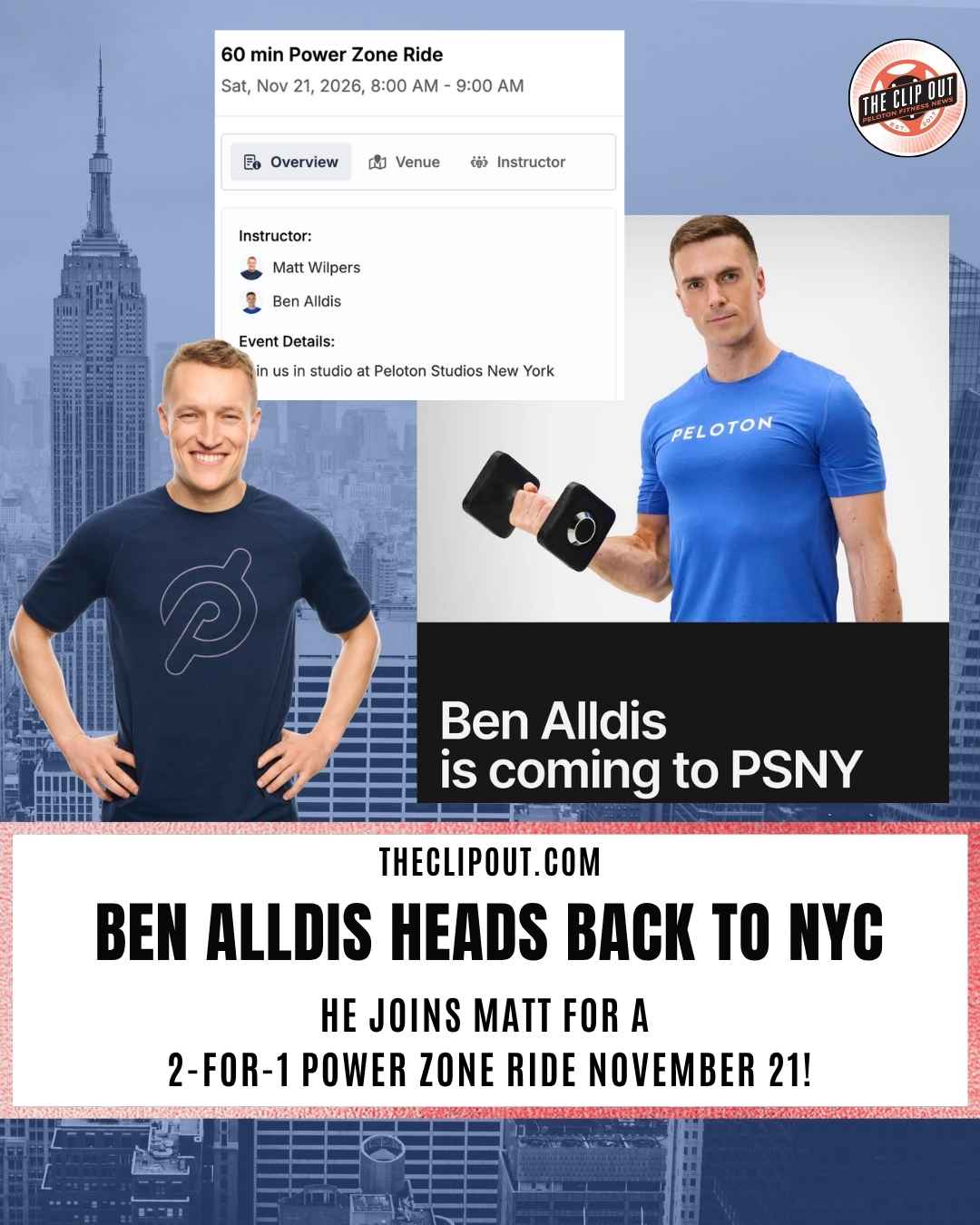 Ben Alldis PSNY Visit Set for Nov. 21 Power Zone Ride