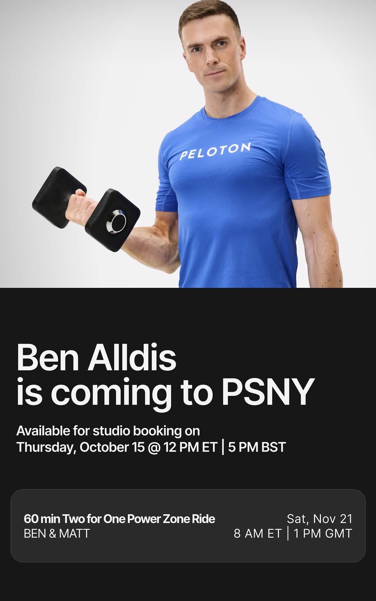 Ben Alldis PSNY Visit booking graphic social media