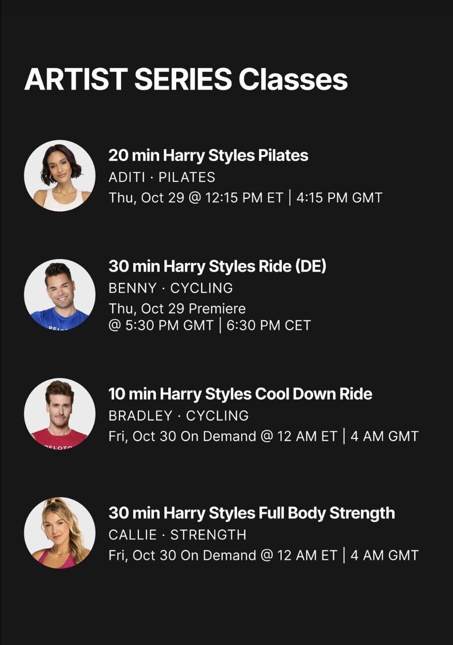 Harry Styles Artist Series schedule