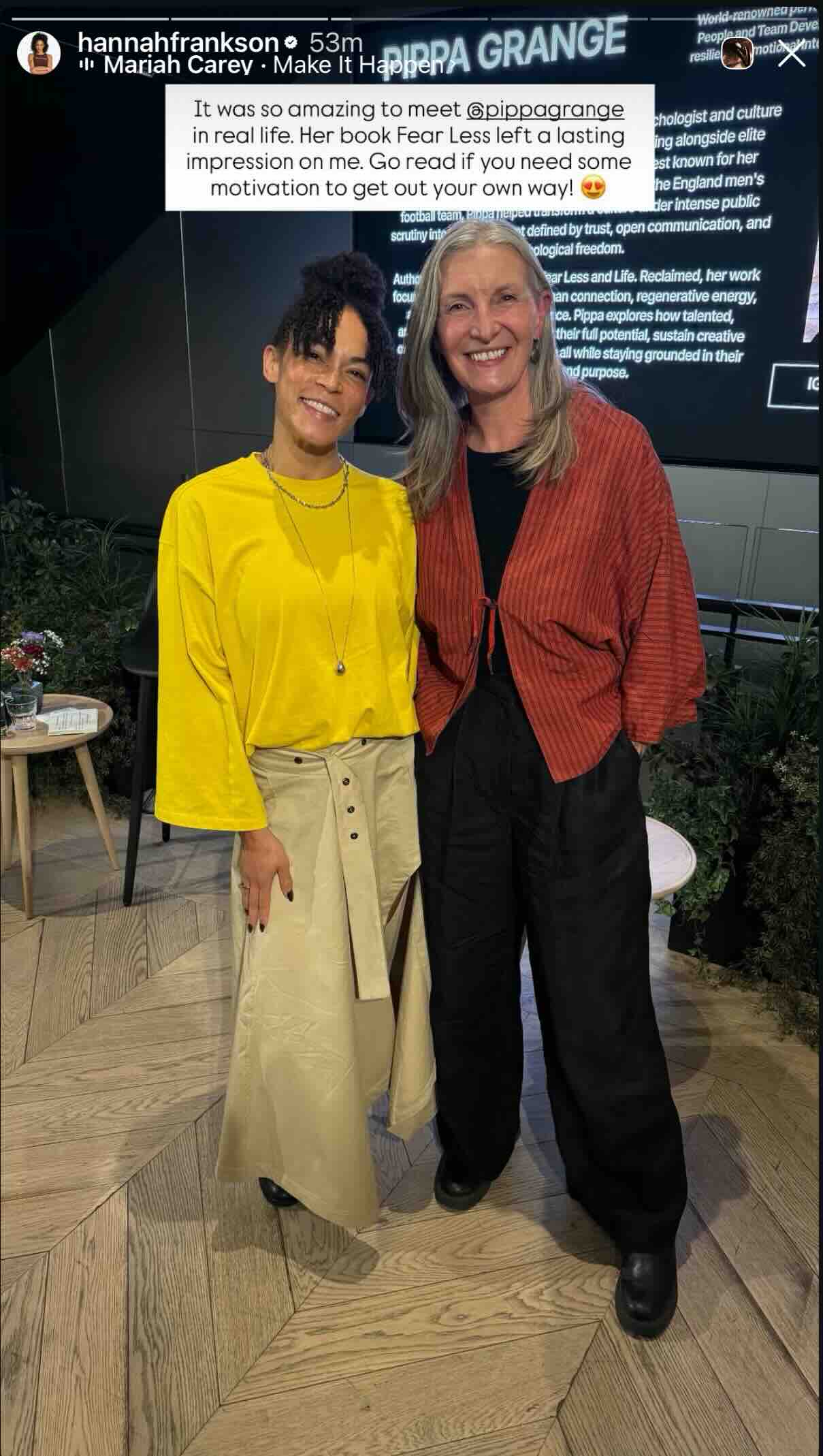 PSL Instructor Summit Hannah with Pippa Grange