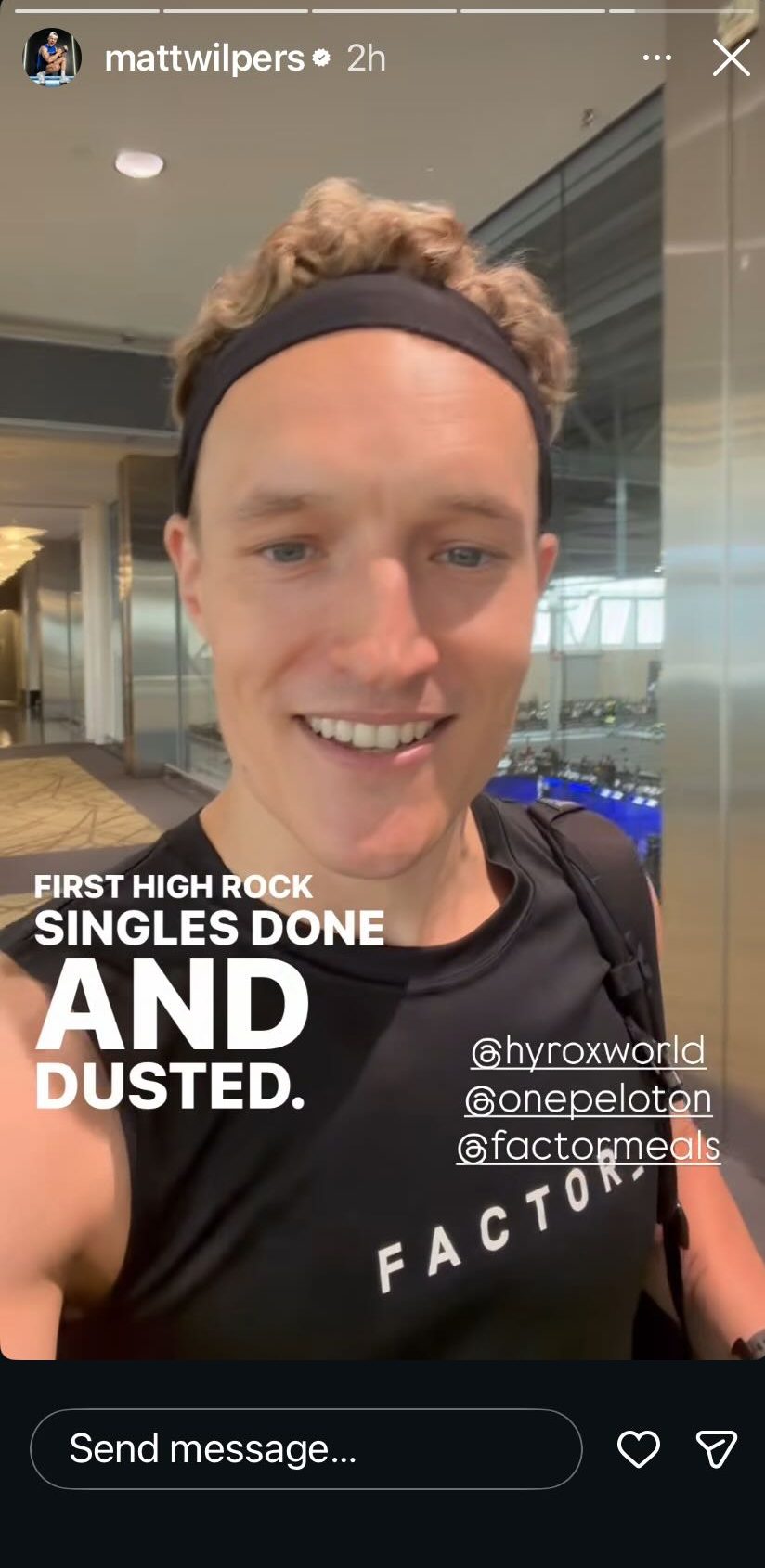 Matt Wilpers HYROX Boston IG post
