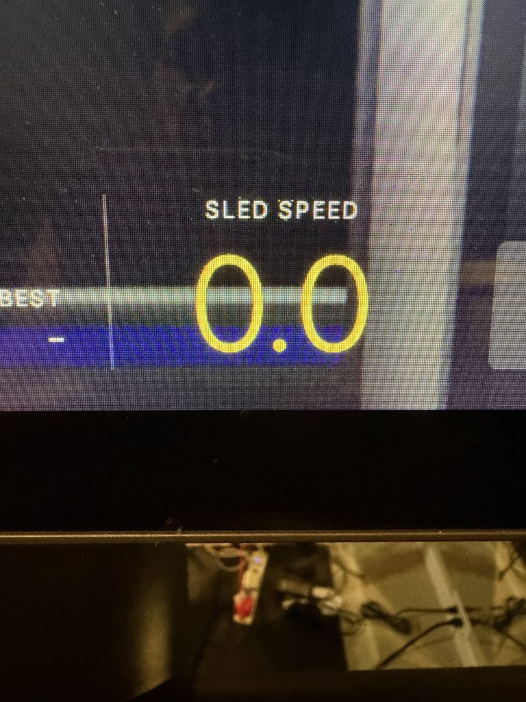 After the paragraph that begins "Sled Mode classes also add a Sled Speed metric..."
Alt: Sled Mode classes Sled Speed metric shown on the Peloton Tread+ screen