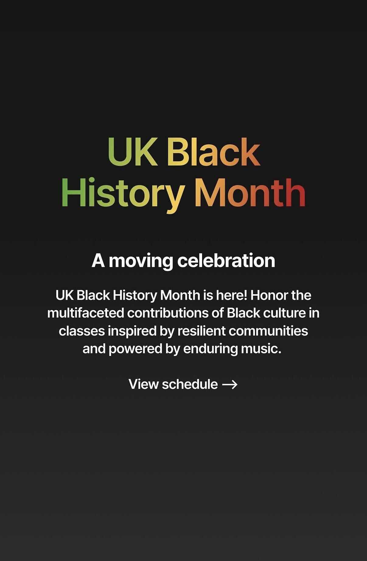 UK Black History Month classes 2026 schedule